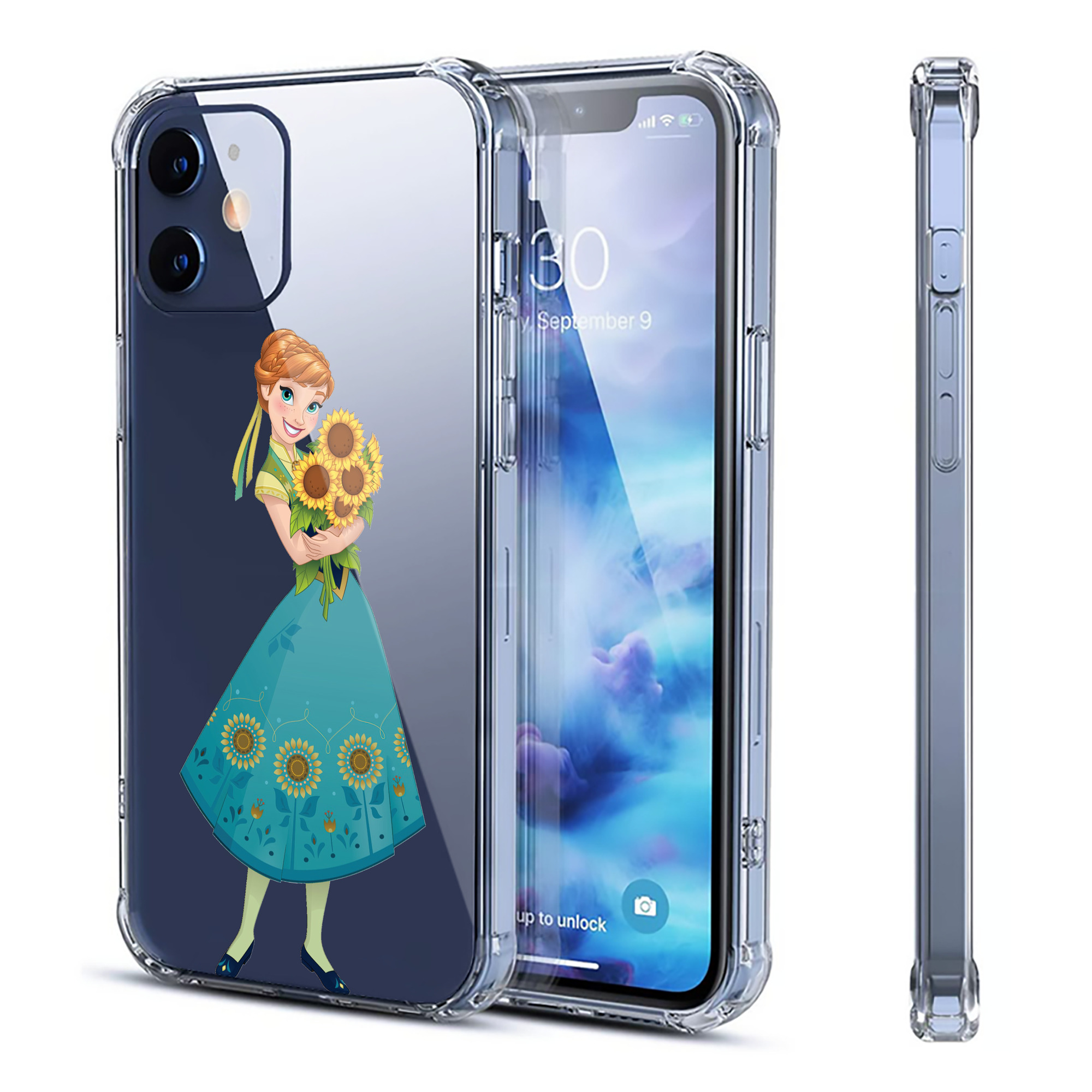 （画像用） アナと雪の女王 アンナ エルサ Frozen Anna Elsa 【iPhone 12シリーズ対応】透明スマホケース（クリアソフトケース）